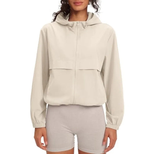 Locachy Women's Lightweight Athletic Workout Hoodie Long Sleeve Full Zip Gym Running Outdoor Jacket