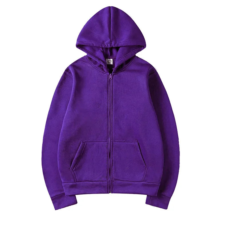Zipper Hoodies Autumn Winter Men's New Long Sleeve Hooded Sweatshirt Fashion Casual Male Outfit Sportwear Loose Fit Clothes