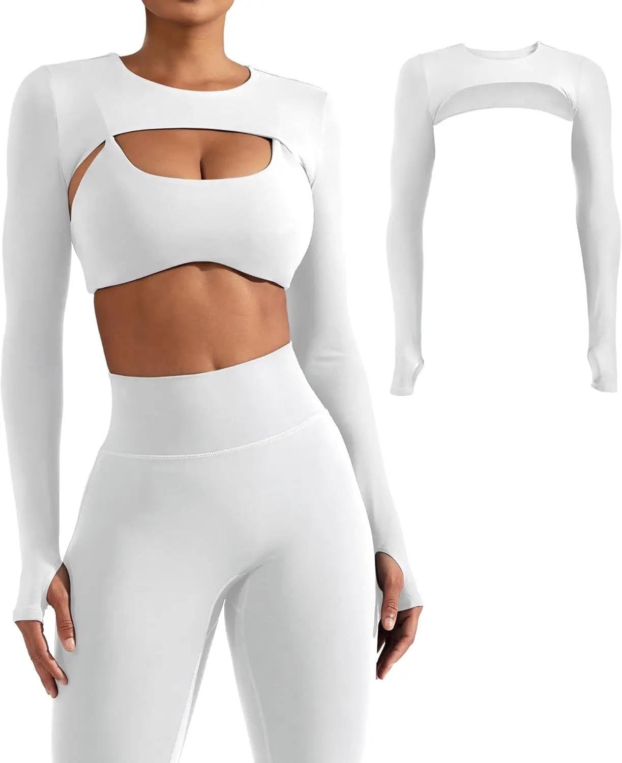 1pc Spring/Summer Yoga Dance Shawl, Women Sports Cover Up, Fitness Solid Color Bolero, Workout Wrap Shirt, Cycling Chiffon Shawl, Golf Sun Protection Shawl Sleeve Cover, Women Summer Sporty Shawl With Attached Sleeves