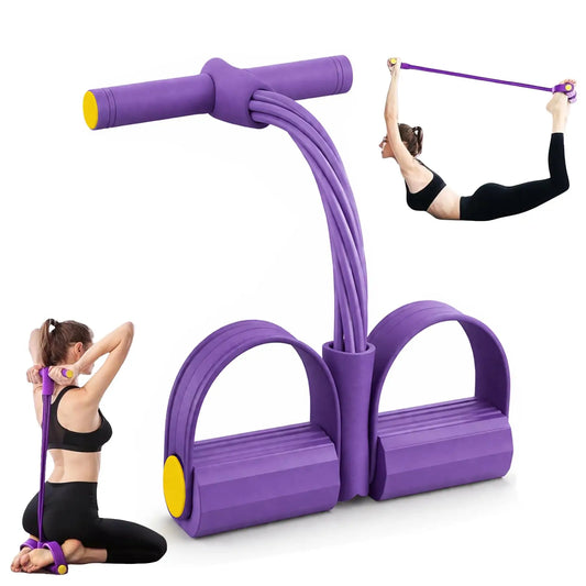 6-Tube Elastic Yoga Pedal Pull Rod Resistance Band - Multi-functional Pedal Pull Rope Resistance Band, Pedal Ankle Puller, TPE Fitness Equipment for Sit-ups, Yoga Stretching and Slimming Training Fitness Equipment, Suitable f
