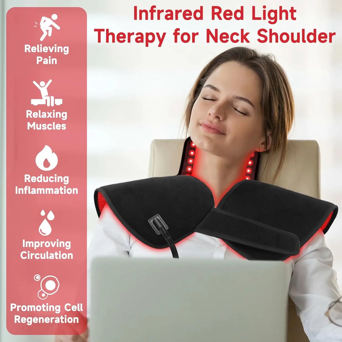 ZONGKUNG Dual Chip 660nm 850nm Red Light Therapy Shoulder Wrap
