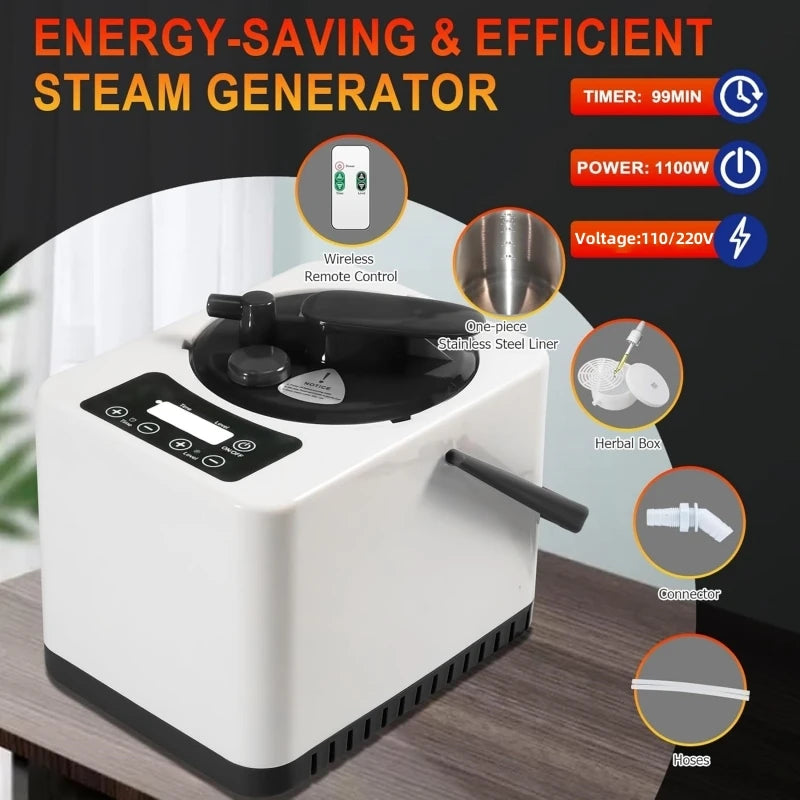 SMARTMAK Portable Steam Sauna Box With Infrared 660nm Light
