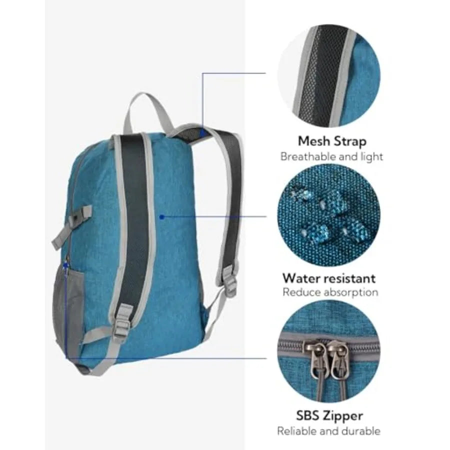 Small Lightweight Packable Backpack: 20l Ultra Light Foldable Travel Hiking Camping Daypack Day Pack for Man Woman