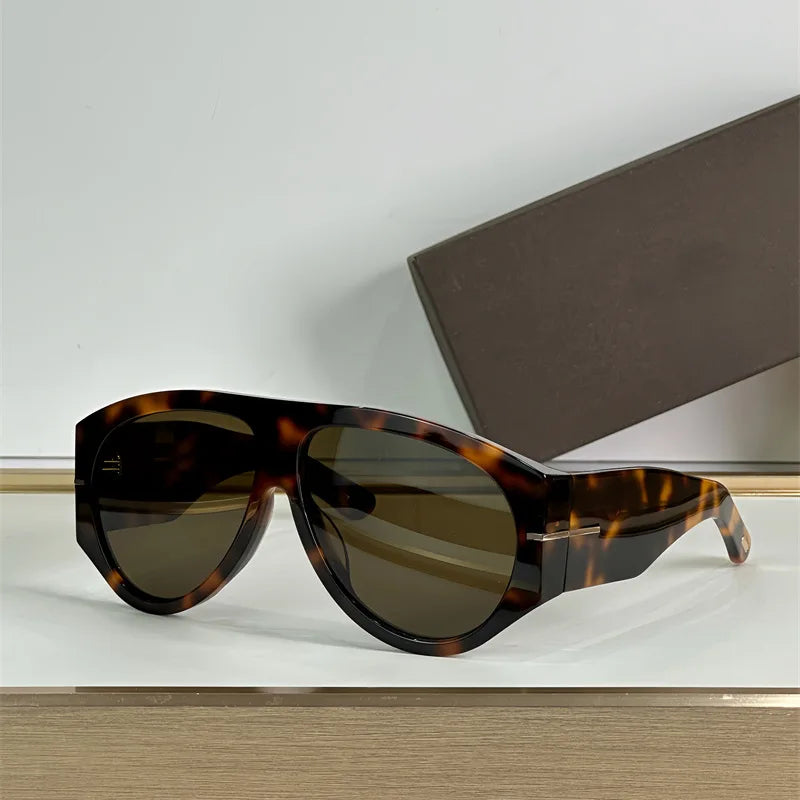 New Oversized Pilot Sunglasses Women Fashion Luxury Big Frame One Piece Gradient Sunglasses Retro Classic Thick Shades