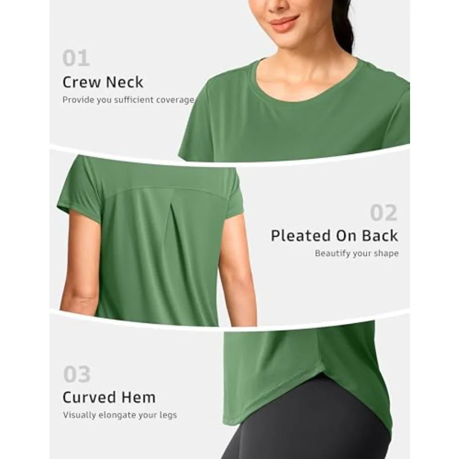 G Gradual Women's Workout Tops Short Sleeve Lightweight Athletic Yoga Running Shirts Loose Fit Quick Dry Gym T-Shirts