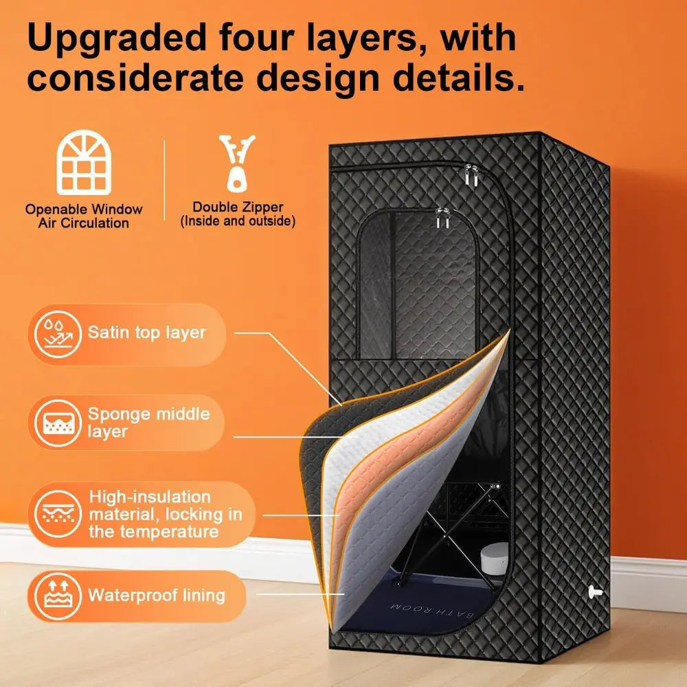 MIXC Portable Steam Sauna Box, Portable Sauna for Home, Person Sauna Tent Box at Home Spa with 2.6L & 1500W, Remote Contro