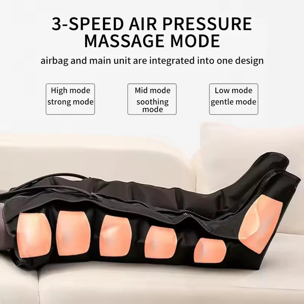 Vilnason Air Compression Leg Massage Boots With 6 Airbags