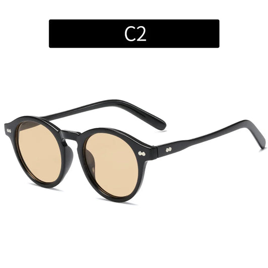 2025 Luxury Brand Round Sunglasses for Women Men Classic Vintage Retro Rivet Frame Outdoor Street Beat Lunette De Soleil Femme