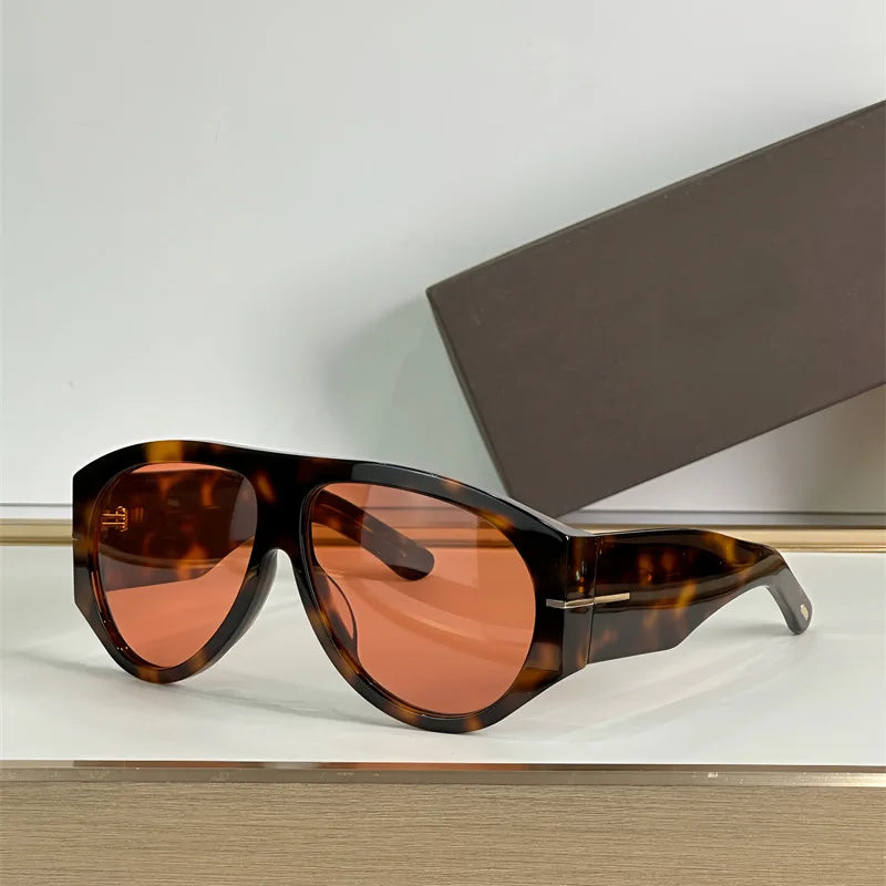 New Oversized Pilot Sunglasses Women Fashion Luxury Big Frame One Piece Gradient Sunglasses Retro Classic Thick Shades