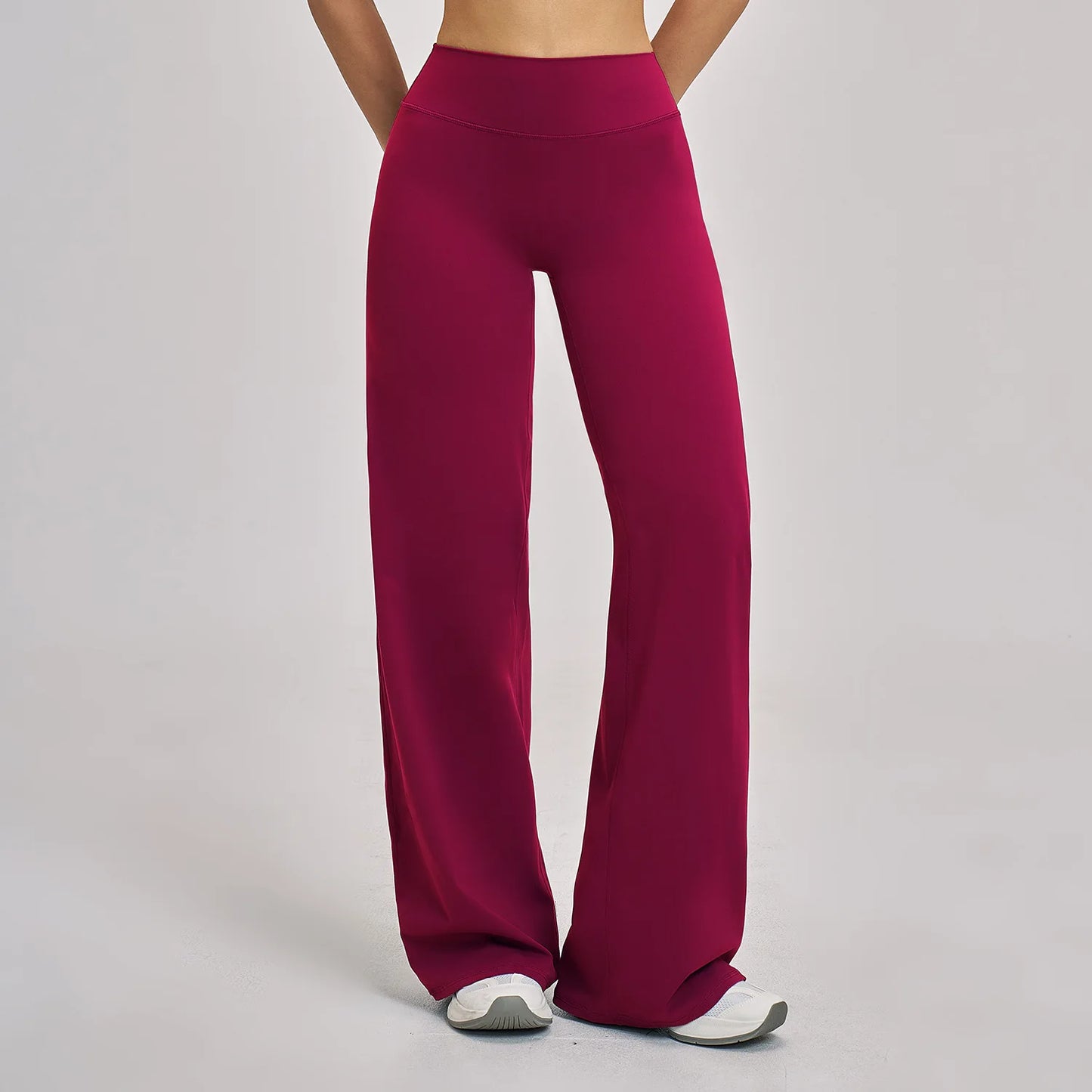 High Waist Wide Leg Yoga Pants Women Butt Lift Workout Trousers Flare Leggings Tummy Control Gym Fitness Straight Leg Bottoms
