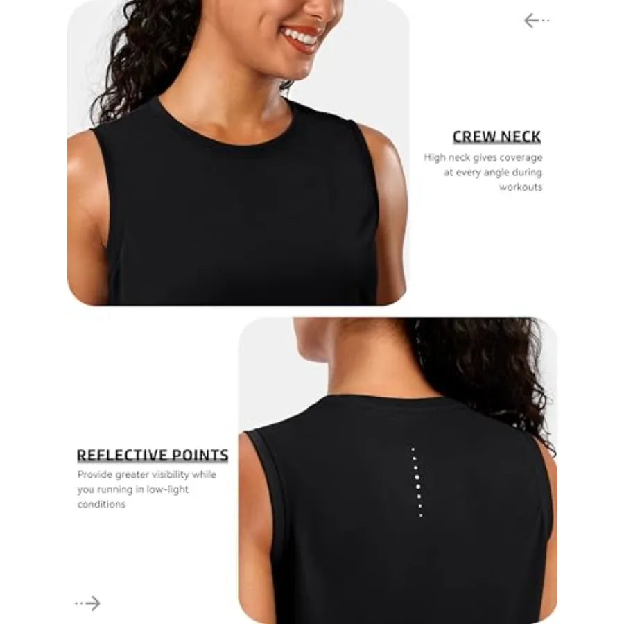 G Gradual Women's Sleeveless Workout Tops Lightweight High Neck Tennis Yoga Shirts Running Athletic Tank Tops for Women