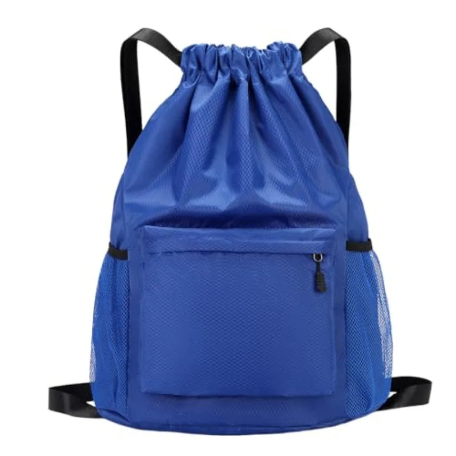 Tygelluis Drawstring Backpack, Waterproof Gym Bag with Water Bottle Pocket for Women Men, Pull String Sport Bag for Swim, Socce