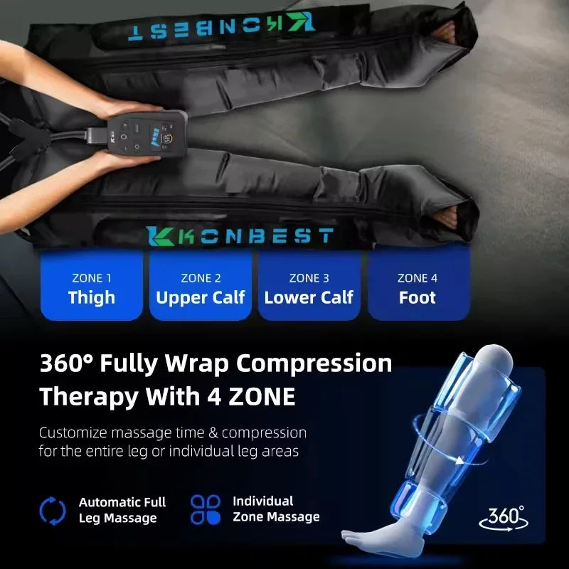 Air Leg Massager Compression Boots With 4 Chamber Pressotherapy