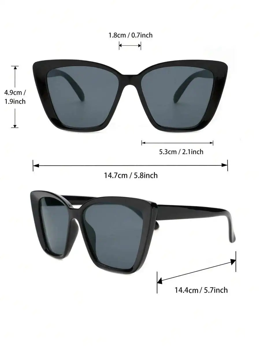 4-Pack Women's Cat Eye Full Frame Sunglasses in Black, Tortoise, Pink & Clear