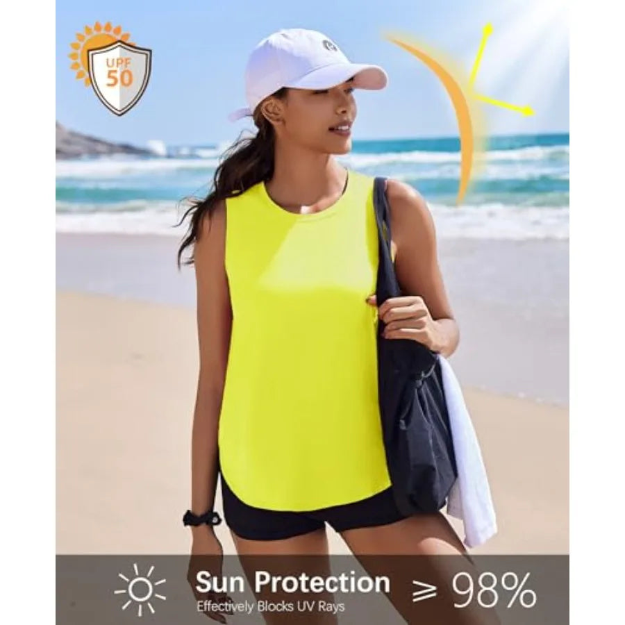 Women Yoga Tank Top UPF 50 Quick Dry Sleeveless Athletic