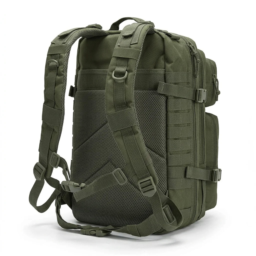 45L Tactical Gym Backpack Molle Water Resistant Sports Bag Large Capacity Training Fitness Workout Pack Men Women Travel Hiking Camping Rucksack Durable Multi Pocket Basketball Football Yoga Shoes Bag Weekend Trip Duffel Dayp