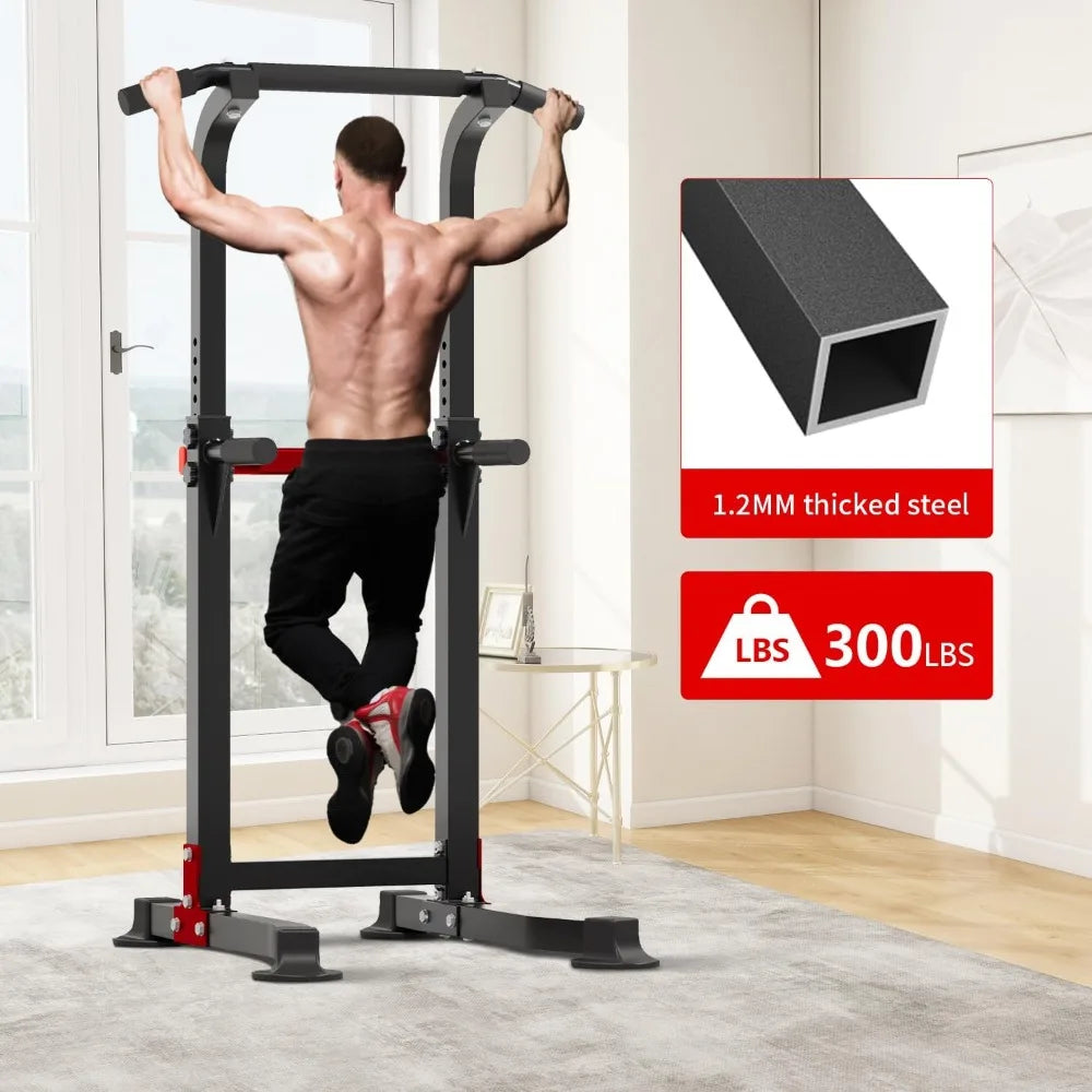 ZENOVA Pull Up Bar Dip Bar Squat Rack Workout Dip Station Height Adjustable Free Standing Chin Up Bar