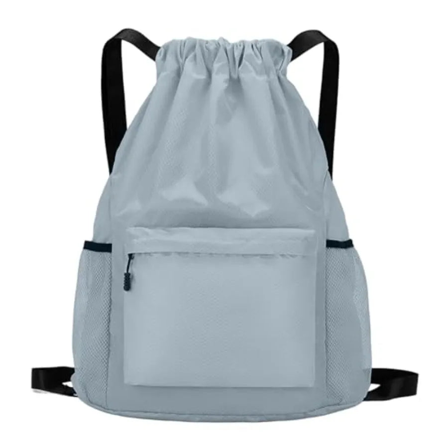 Tygelluis Drawstring Backpack, Waterproof Gym Bag with Water Bottle Pocket for Women Men, Pull String Sport Bag for Swim, Socce