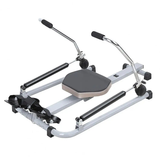 Home Rowing Machine, Hydraulic Rower with LCD Monitor, Adjustable Resistance up to 110LBS & Large Cushioned Seat, 265LBS Quiet R