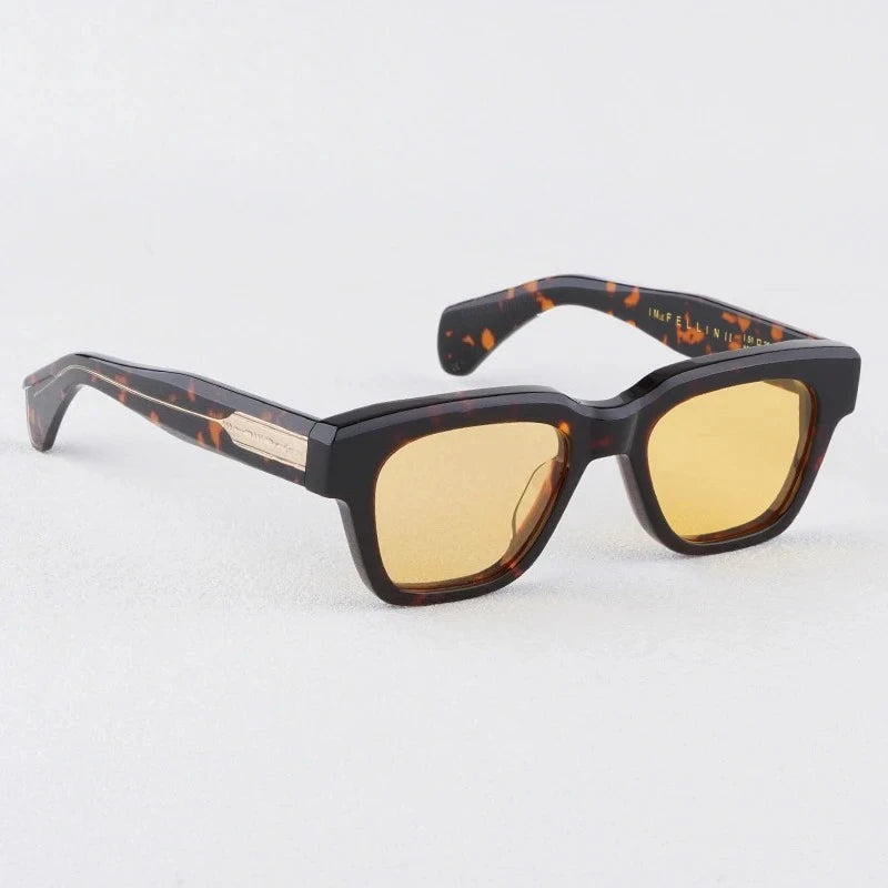 JMM Fellini Acetate Fashion Sunglasses Rectangle Uv400 Men High Quality Handmade in Japan Senior Optical Eyeglasses with Case