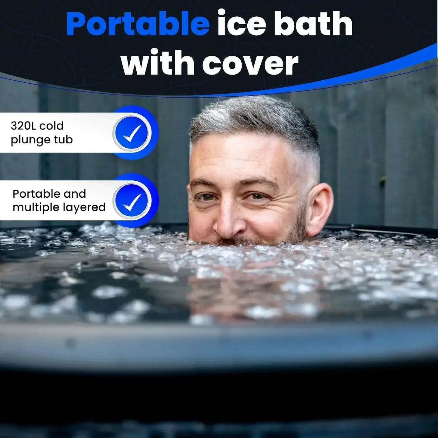 Ice Bath Tub For Athletes With Cover Cold Plunge Recovery Pool Portable