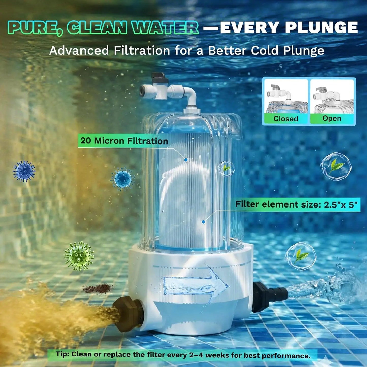 Ice Bath Water Chiller for Cold Plunge Tubs 1 3 HP Upgraded Water Chiller with Pump External Filter and Submersible Pump