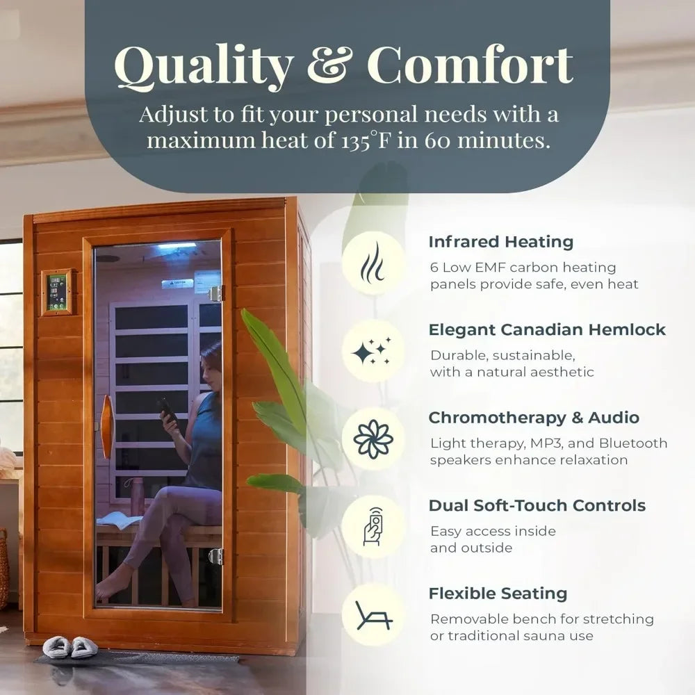 Andora Far Infrared Sauna Canadian Hemlock Wood Low EMF