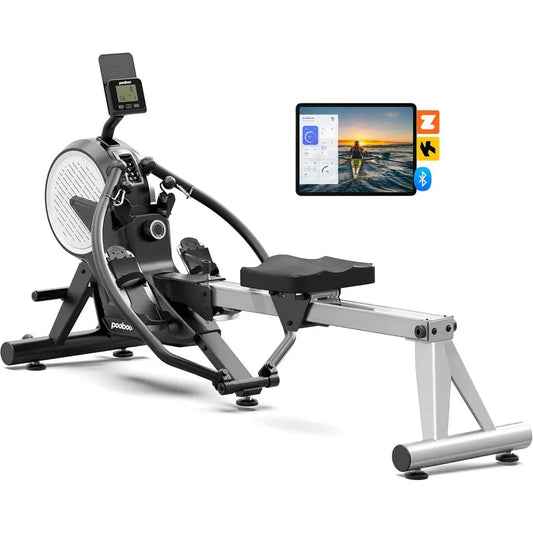 Rowing Machines for Home, Dual Wind amp Magnetic Resistance, Foldable Row Machine 400 LB Weight Capacity, 14 Levels Resistance