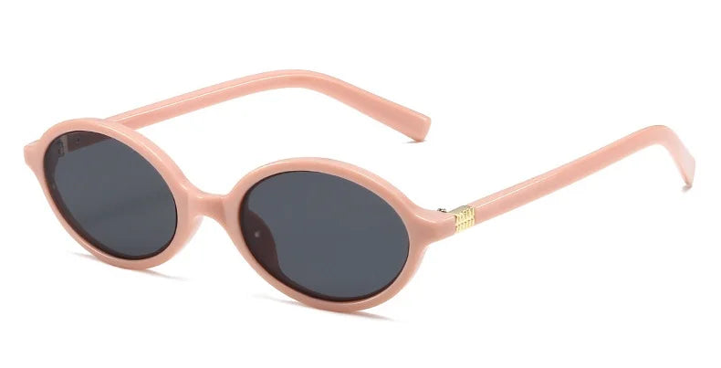 Fashion Oval Retro Sunglasses for Women – Simple Small Frame UV400 Protective Eyewear, Literary Style Luxury Design for Commuting & Travel