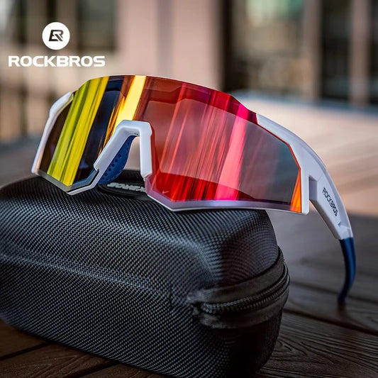 ROCKBROS Bicycle Glasses Photochromic Polarized Lens Adjustable Nose Support Myopia Frame Sports Men Women Cycling Goggle