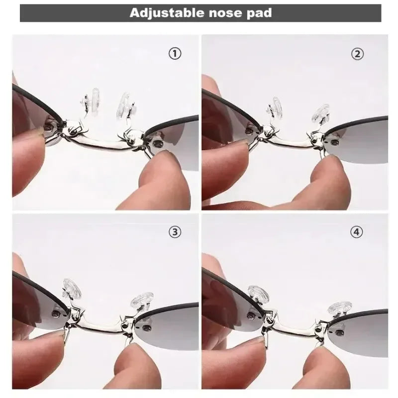 1-2PCS Clip On Nose Glasses Round Rimless Matrix Morpheus Sunglasses Mini Frameless Vintage Men Eyeglasses UV400