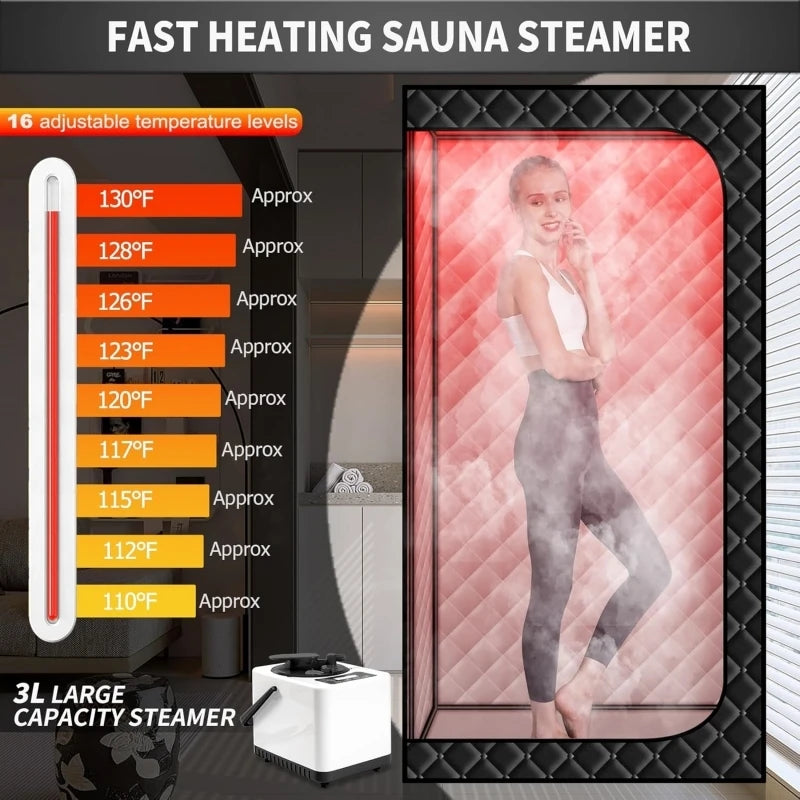 SMARTMAK Portable Steam Sauna Box With Infrared 660nm Light