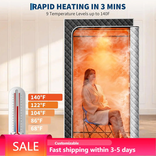 Portable Sauna Box for Home, Personal Sauna Tent for Relaxation, Indoor Steam Sauna Room with 3L/1200W Steamer
