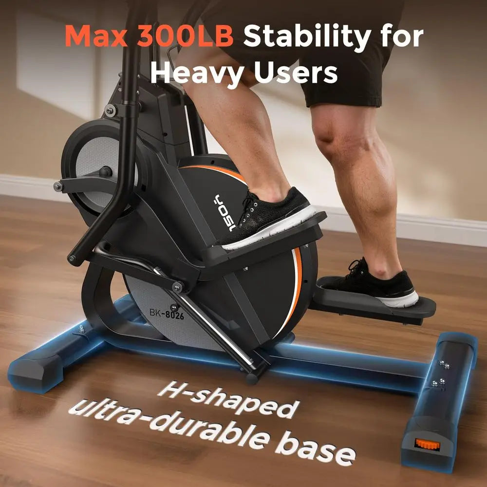 Elliptical Exercise Machine, Compact 3in1 Elliptical Cardio Climber Stair Stepper Elliptical for Home with 45Incline, 15.5IN St
