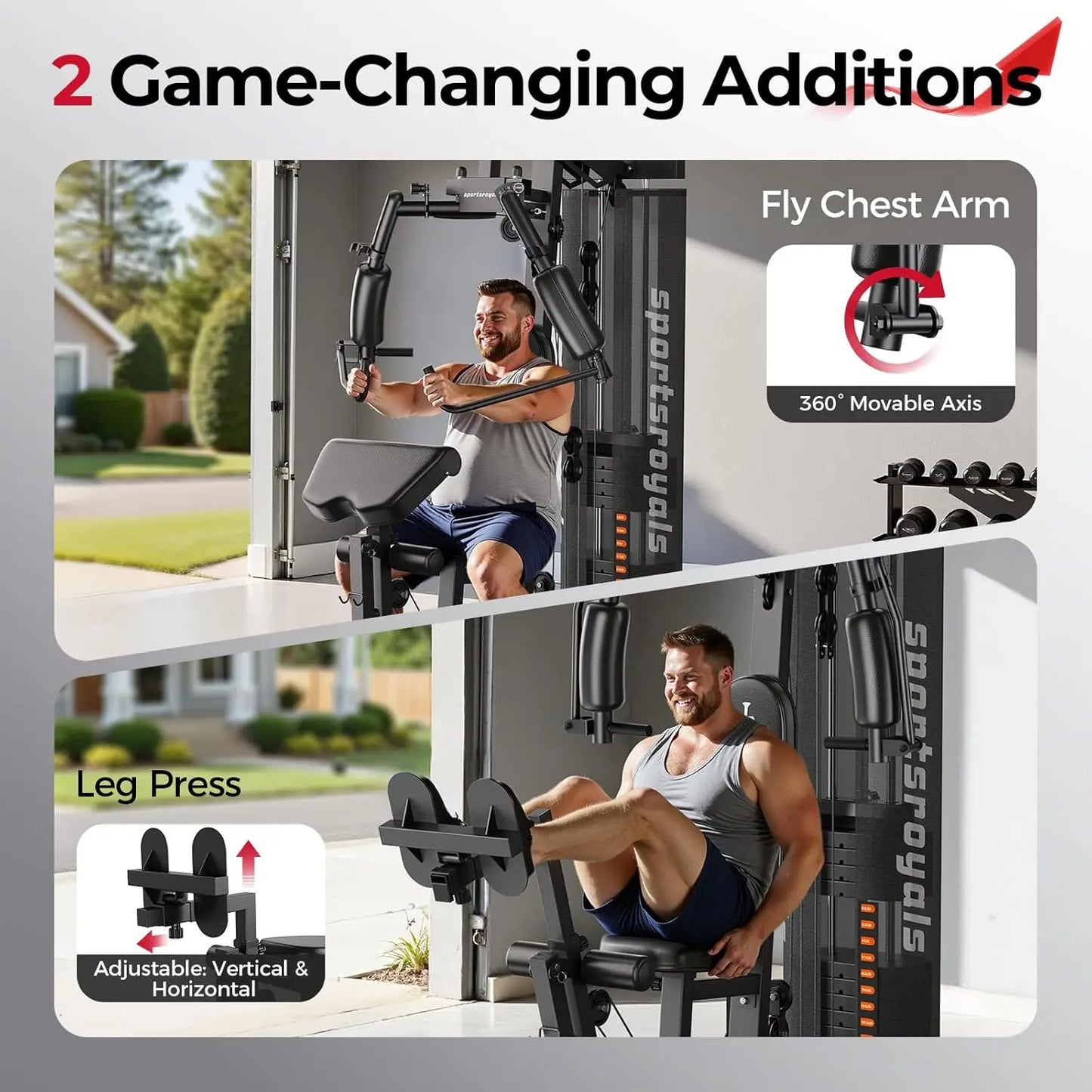 FED Fitness Full Body Home Gym With Pulley System And 150 Lb Weight Stack