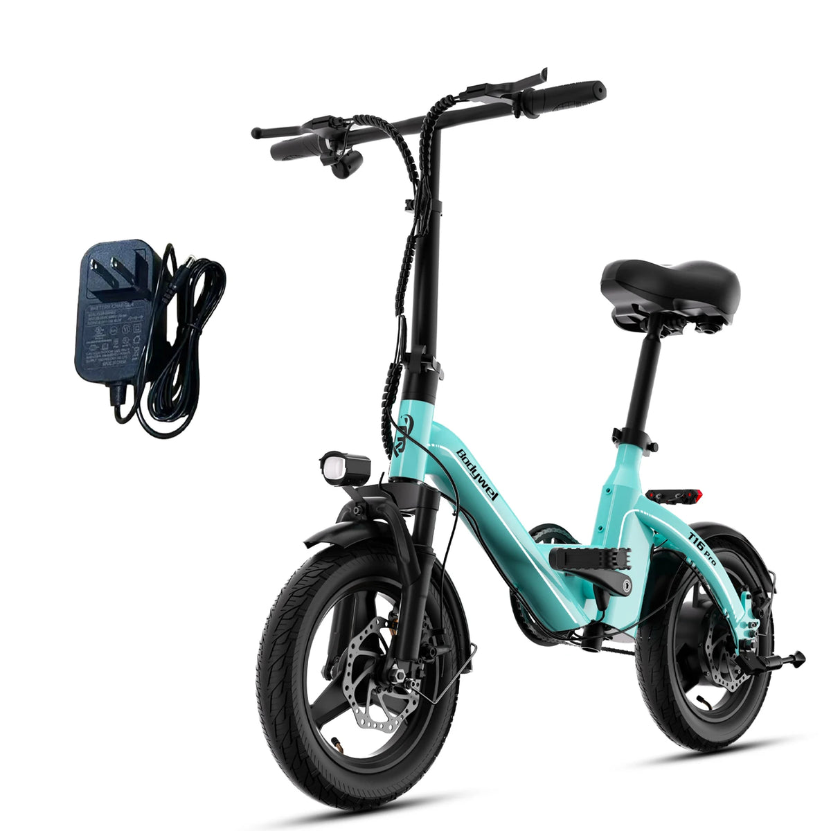 Folding Electric Bike 400W for Adults, Bodywel T16pro 36V 10Ah Long Range 30 Miles Commuter E-Bicycle, Compact Foldable ebike Dual Disc Brakes for Teens US stock