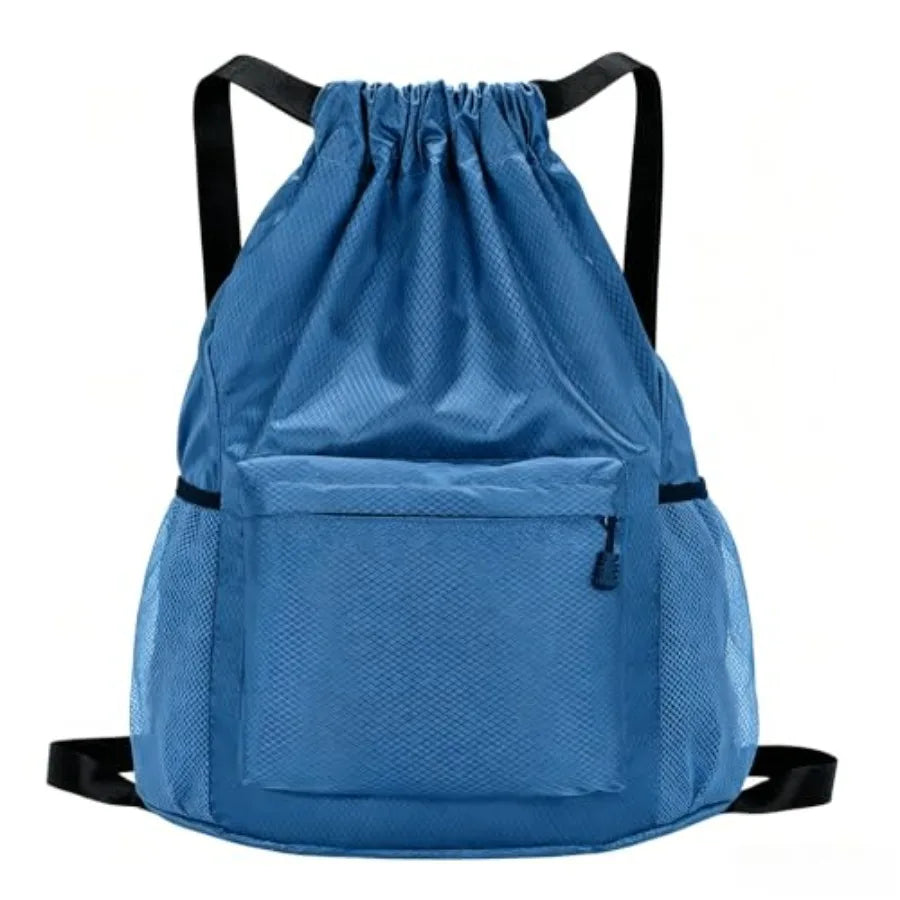 Tygelluis Drawstring Backpack, Waterproof Gym Bag with Water Bottle Pocket for Women Men, Pull String Sport Bag for Swim, Socce
