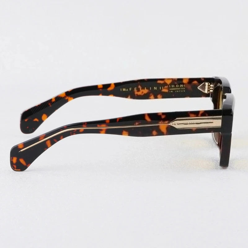JMM Fellini Acetate Fashion Sunglasses Rectangle Uv400 Men High Quality Handmade in Japan Senior Optical Eyeglasses with Case