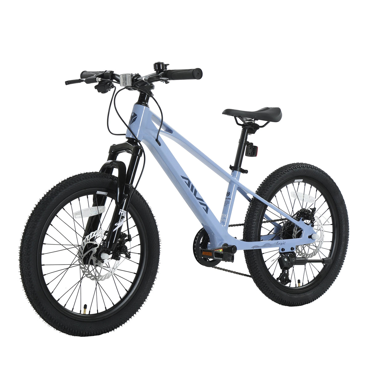 AIVA KNIGHT20 20 Inch Hardtail Mountain Bike, 7-Speed MTB, Bicycle for Teens & Adults, Lightweight Magnesium Frame, Suspension Fork, Front & Rear Disc Brakes