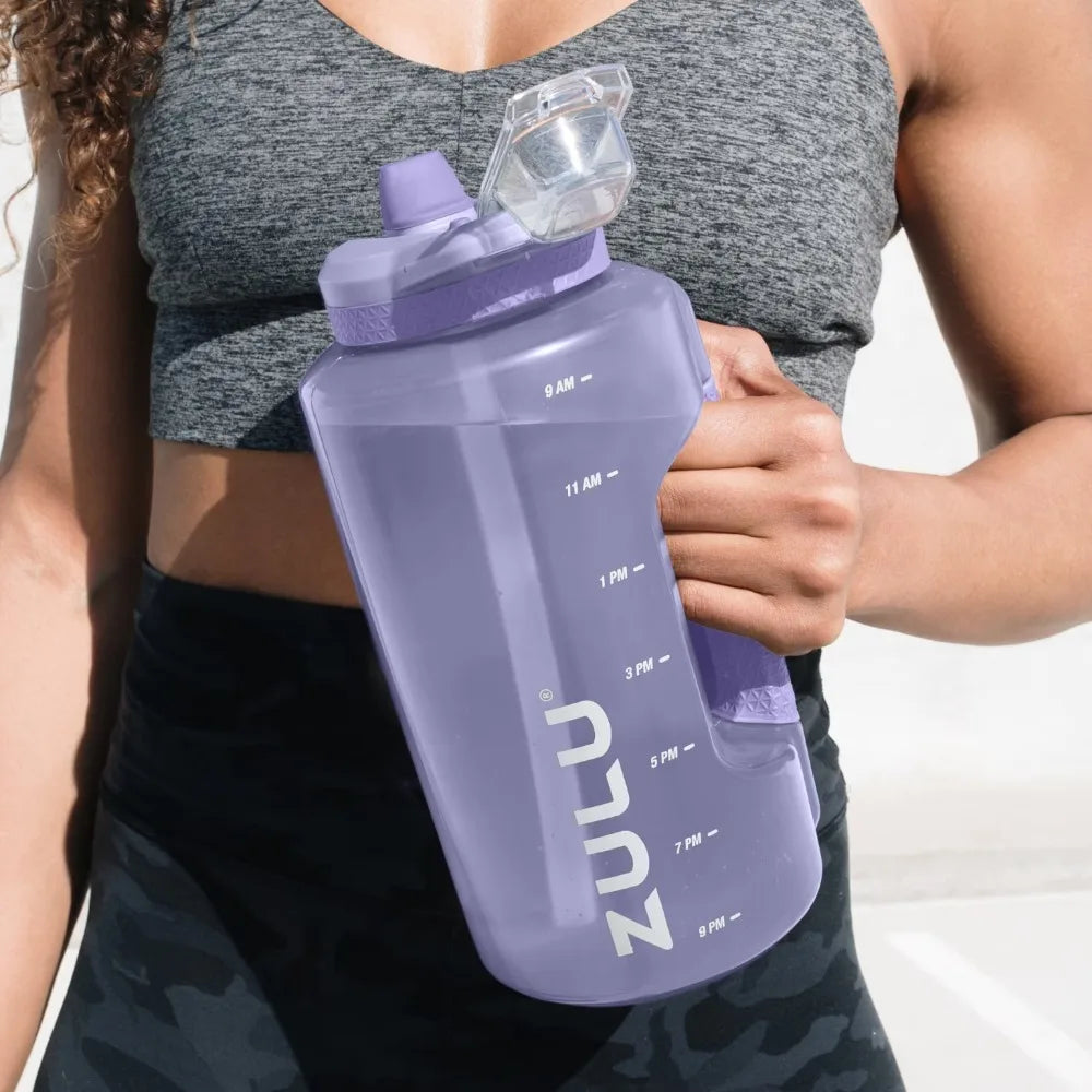 Half Gallon Water Bottle 64 Oz BPA Free Plastic Reusable Jug with Handle Leak Proof Sports Gym Outdoor