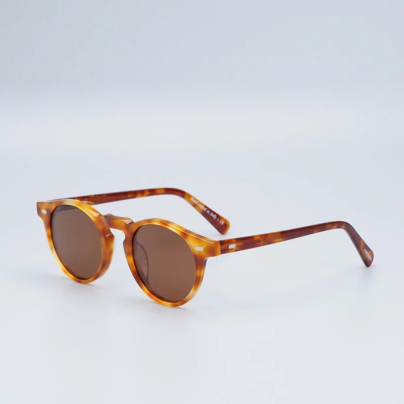 Oliver Gregory Peck Sunglasses Women Acetate Retro Round Polarized Vintage Driving Glasses Shades for Women Designer Sunglasses