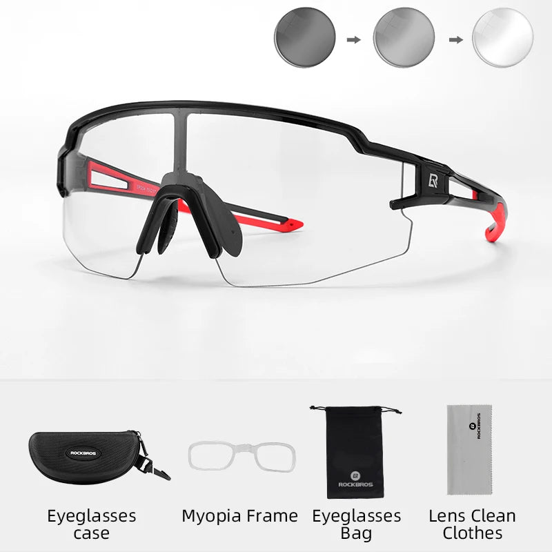 ROCKBROS Cycling Glasses Photochromic Bike Bicycle Glasses UV400 Sunglasses Sports Protection Eyewear MTB Road Cycling Goggles
