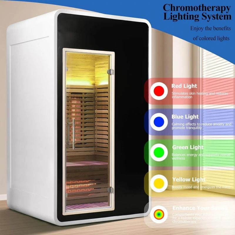 Two Person Infrared Sauna With WiFi Control Canadian Hemlock Wood