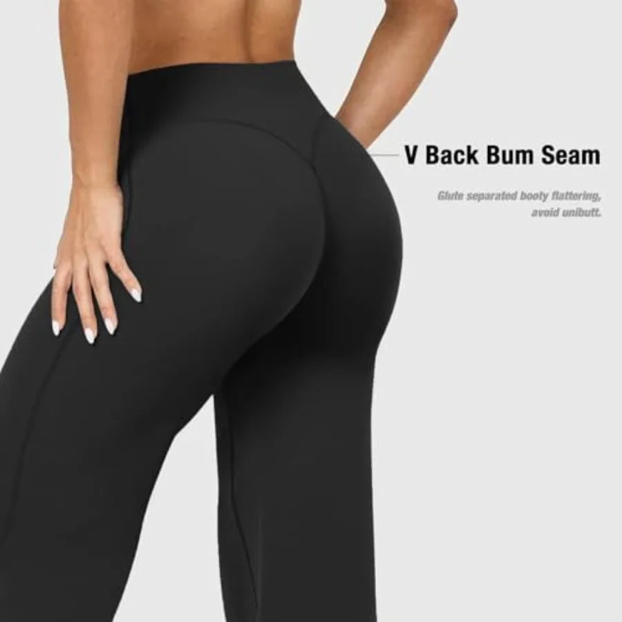 JGS1996 Wide Leg Yoga Pants Bottoms Straight Leg Leggings for Women High Waist Stretch Booty Casual Gym Workout Sweatpants