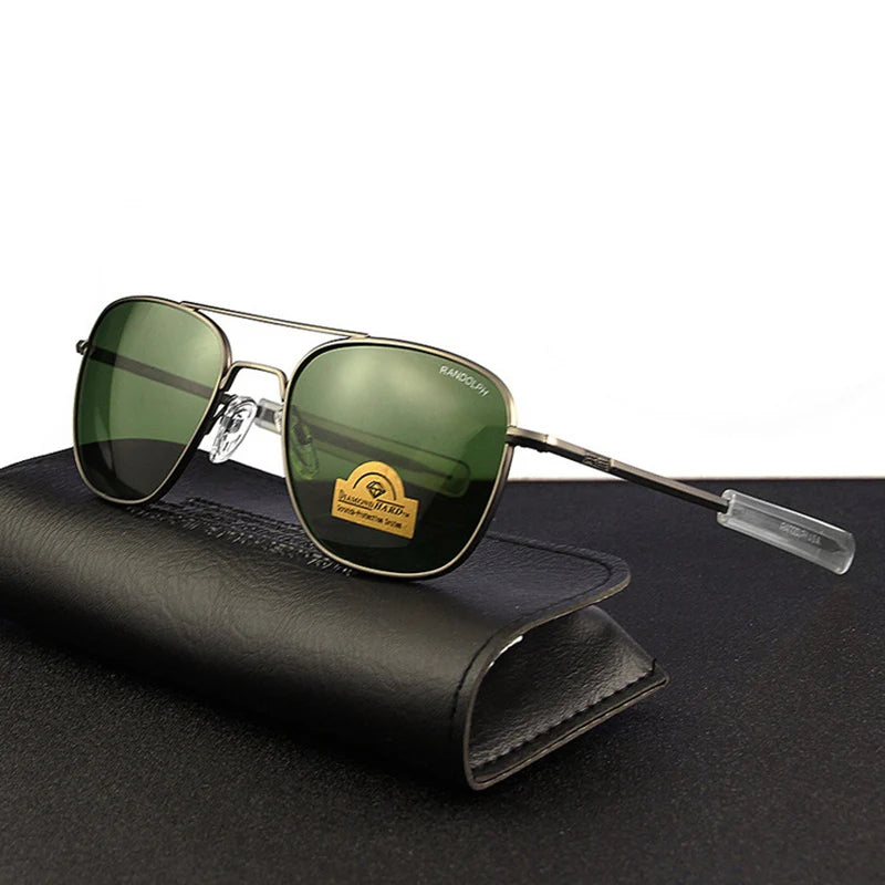 RE Pilot Sunglasses Men UV400 Top Quality American Army Military Mirror AGX Tempered Glass Lens Sun Glasses