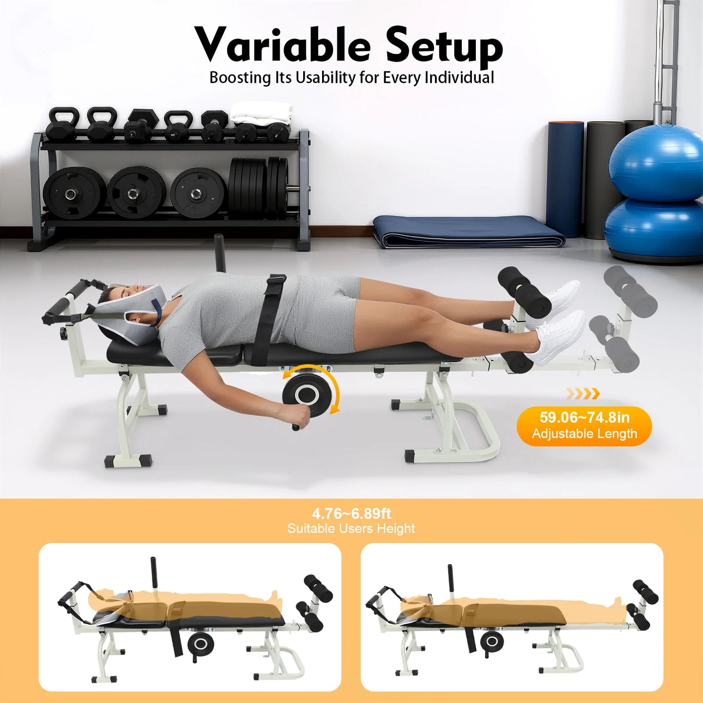 Back Stretch Bench Cervical Traction Device Neck Stretcher