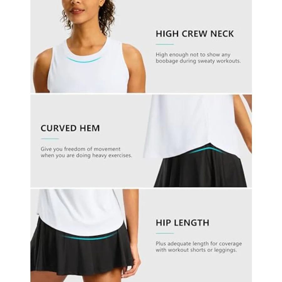 G Gradual Workout Tank Top for Women Sleeveless Athletic Yoga Tops High Neck Quick Dry Running Tennis Sports Shirts for Women