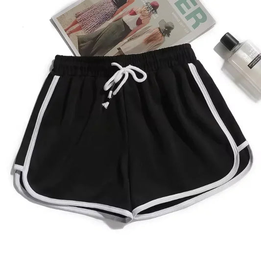 2024 Striped Sports Shorts Women Korean Fashion Casual Mini Shorts Summer Simple Loose Wide Leg Shorts Ladies New