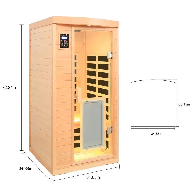 Low EMF Front Door Infrared Heating Sauna Room For One