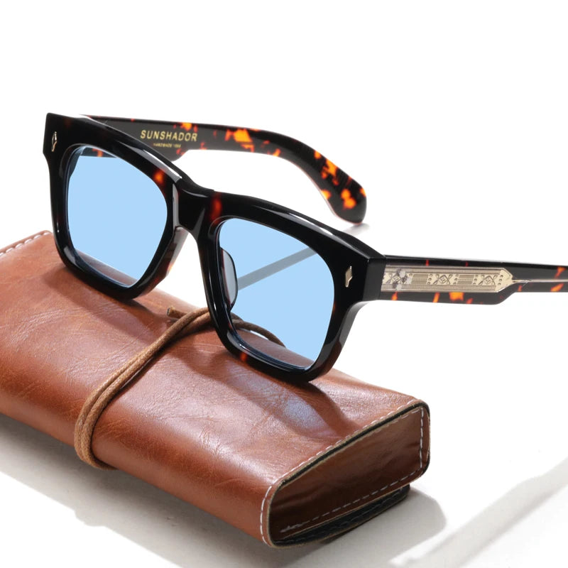 Fashion Top Design Handmade Square Acetate Sunglasses Men Women Classic Sunglasses Outdoor UV400 Protection Eyewear Custom Logo